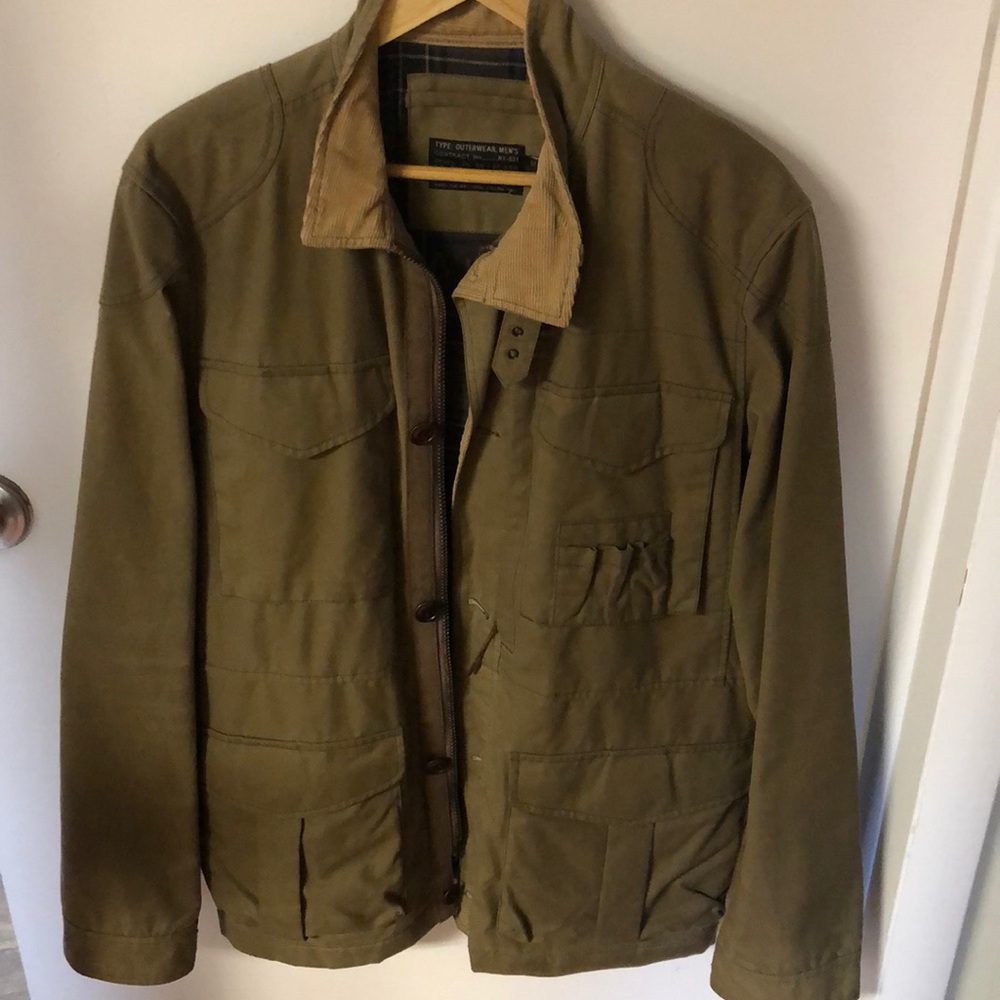 J.Crew Waxed Cotton Field Jacket sz. M Army Green